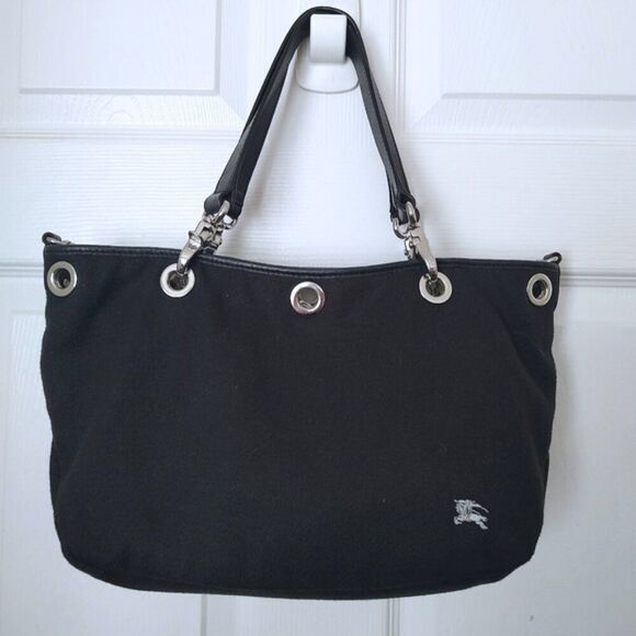 Burberry Blue Label zip shoulder bag w/grommets EUC - Picture 5 of 16